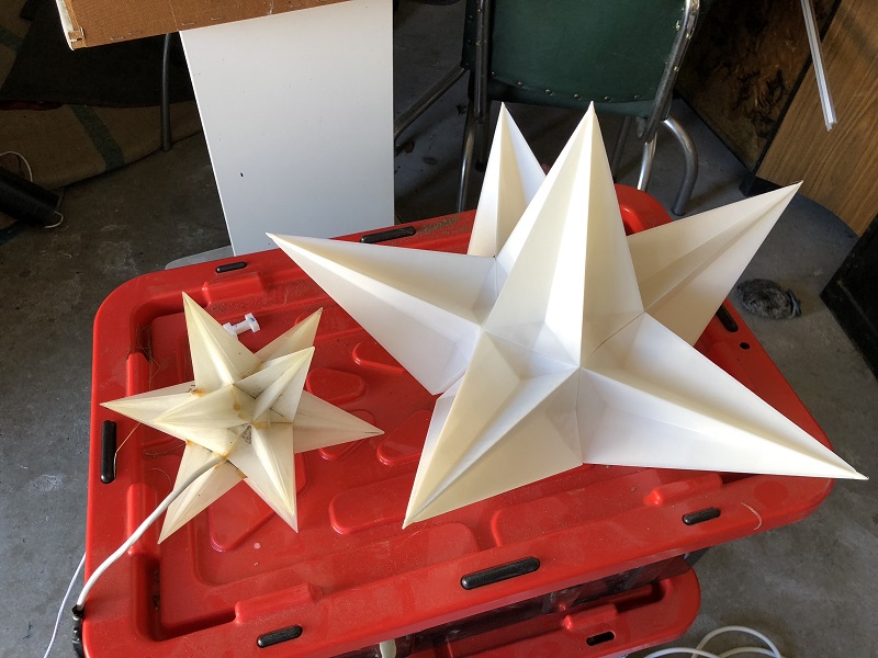 A comparison of the original 12 point stars and the new one. 250% increase in size