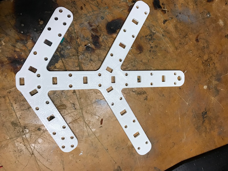 One of 6 of the parts needed for each Snowflake